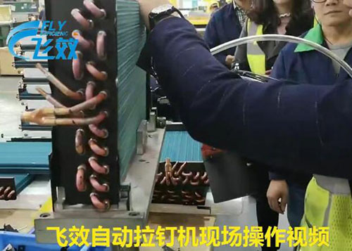 Fly effect automatic nail drawing machine heat sink - automatic riveting machine application